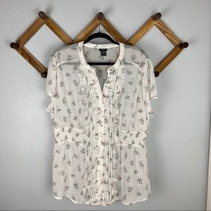 TORRID WOODLAND ANIMALS CHIFFON SMOCKED BLOUSE